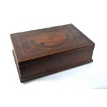 A Georgian inlaid mahogany Bible box,