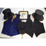 A black silk top hat retailed by Alfred Johnson 'Practical Hatter' Hastings, 55 cm circ. x 19.