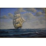 Michael Beddows (1931-2005) - A clipper under full sail, oil on canvas,