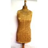 A 'Levine' London/Paris calico-covered haberdasher's mannequin on triform base Condition