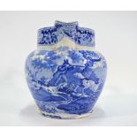 The Coysh Collection - A 19th century blue transfer printed ale jug decorated with the 'Shooting
