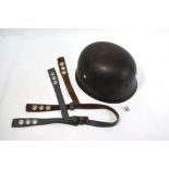 A World War 2 German Fallschirmjager (paratroop) helmet with leather lining Condition