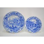 The Coysh Collection - A 19th century Spode Caramanian series pearlware blue transfer printed plate,