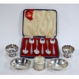 A cased set of six George VI silver Coronation teaspoons, Birmingham 1936,