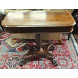 A Victorian rosewood card table,