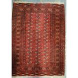 An antique Turkmen rug, late 19th century,