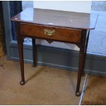 An 18th century oak side table,