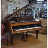 'John Broadwood & Sons, London' a rosewood cased boudoir grand piano, iron frame no 44197,