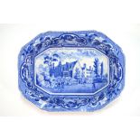 The Coysh Collection - John & William Ridgway blue transfer printed octagonal dish decorated with a