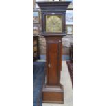 A George II oak and mahogany crossbanded longcase clock,