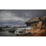 Paul von Tiesenhausen (1837-1876) - A craggy seascape, oil on canvas,
