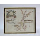 A 17th century coastal chart engraving, Falmouth, by Captain Greenvile Collins, 45 x 57 cm, no.