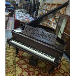 An antique rosewood parlour grand piano by Chappell & Co, London,