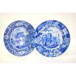 The Coysh Collection - A 19th century Don Pottery blue transfer printed plate decorated with 'A