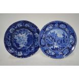 The Coysh Collection - A William Adams pearlware blue transfer printed plate decorated with a view
