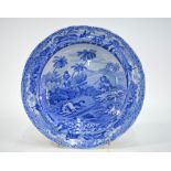 The Coysh Collection - A 19th century blue transfer printed Spode Indian Sporting Series plate -