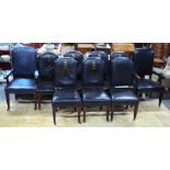 Trollope & Sons, a set of nine mid-Victorian mahogany framed dining chairs,