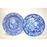The Coysh Collection - A 19th century Spode blue transfer printed soup bowl decorated with the