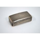 A George III silver snuff box with engine-turned decoration and gilt interior, Alexander Strachan,