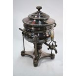 An early 19th Century plated on copper samovar with spirit burner