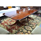 A good quality Victorian style mahogany twin pedestal dining table,