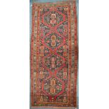 An antique Shirvan long rug, circa 1920's, 2.3 x 1.