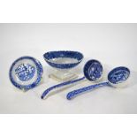 The Coysh Collection - A 19th century pearlware blue transfer printed small strainer decorated with