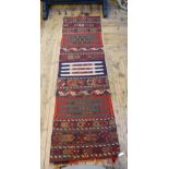 An antique Caucasian flat woven runner, circa 1900,