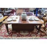 A Victorian mahogany wind-action extending dining table,