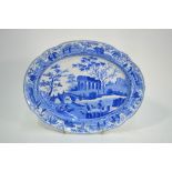 The Coysh Collection - A 19th century Spode Caramanian series pearlware blue transfer printed oval