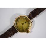 A lady's vintage 9ct gold wristwatch with Swiss movement,