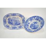 The Coysh Collection - A 19th century Davenport blue transfer printed soup plate,
