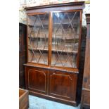 A Victorian mahogany astragal diamond glazed library bookcase,