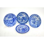The Coysh Collection - Two Davenport blue transfer printed soup plates,
