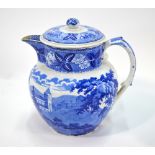 The Coysh Collection - A 19th century pearlware blue transfer printed hot water jug and cover