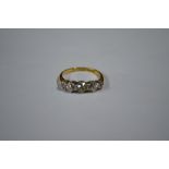 A five stone old cut diamond ring, 18ct