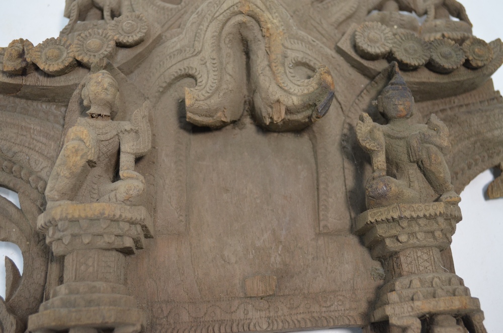 A Siamese carved wood temple door, - Image 4 of 6