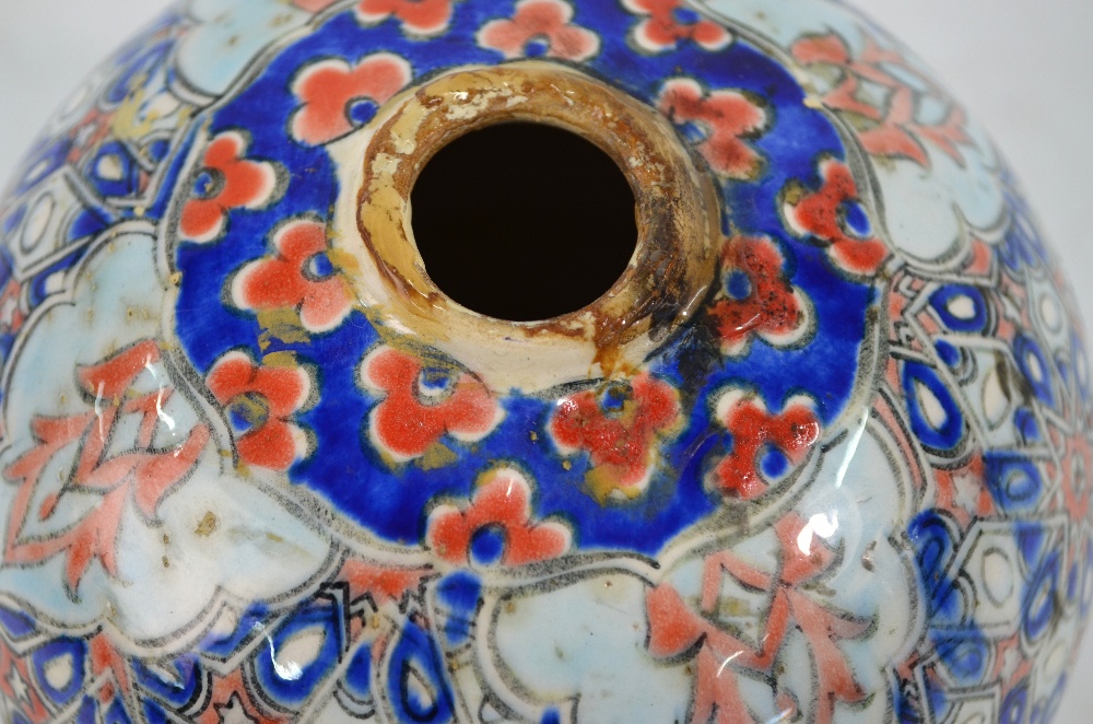 An Ottoman style, ceramic light or other hanging object of spherical form, - Image 4 of 5