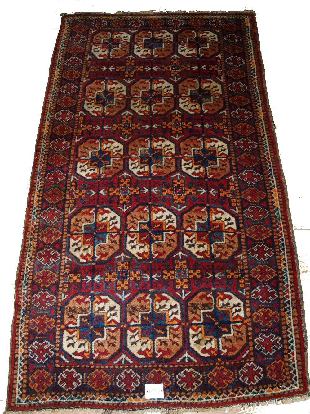 An old Uzbek Turkman rug, circa 1920's,