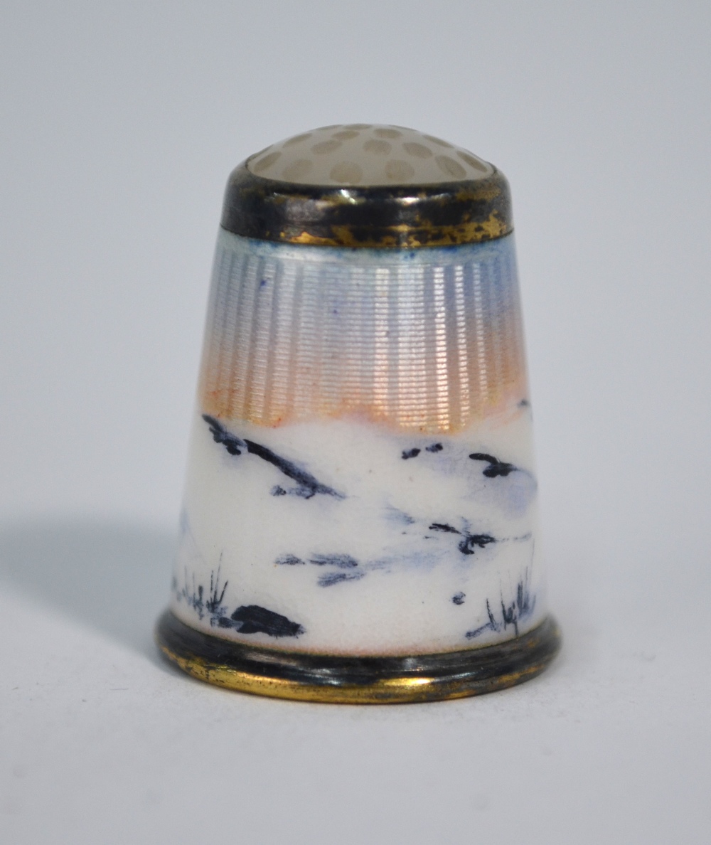 A Norwegian silver and enamel thimble in - Image 2 of 4