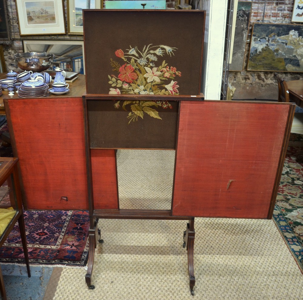 A Victorian mahogany triple panel rise a - Image 3 of 5