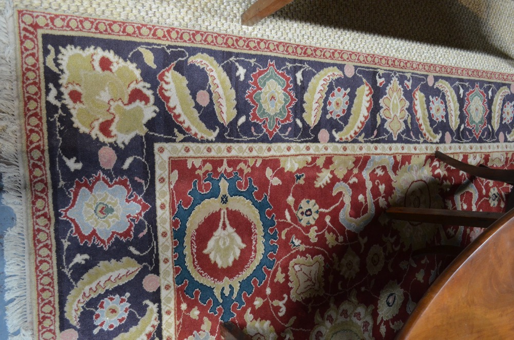 An Indian Agra carpet with large rosette - Image 3 of 8