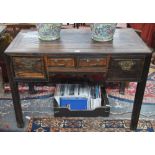 An antique Chinese calamander desk, the
