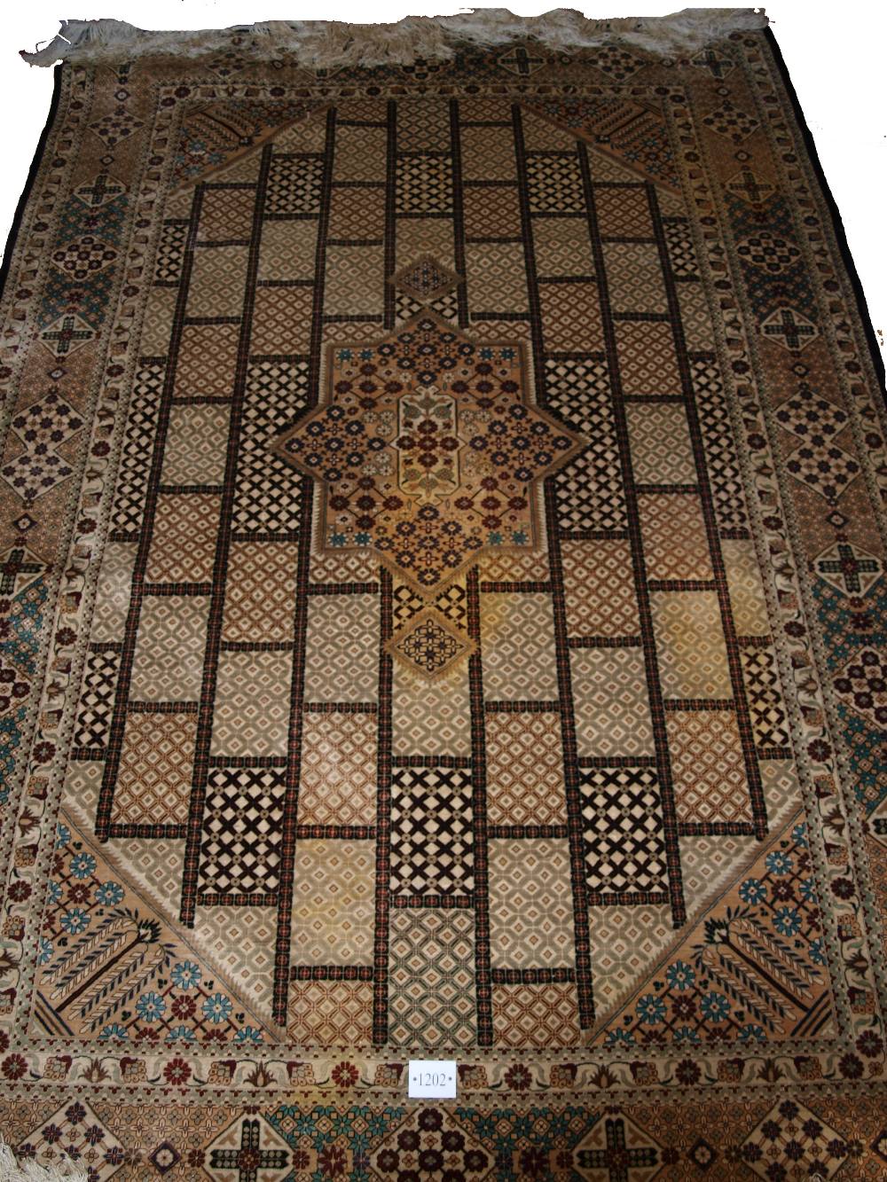 A very fine Chinese silk on silk rug, si