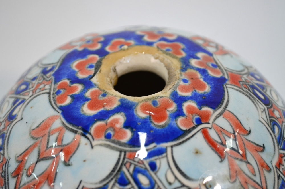 An Ottoman style, ceramic light or other hanging object of spherical form, - Image 3 of 5