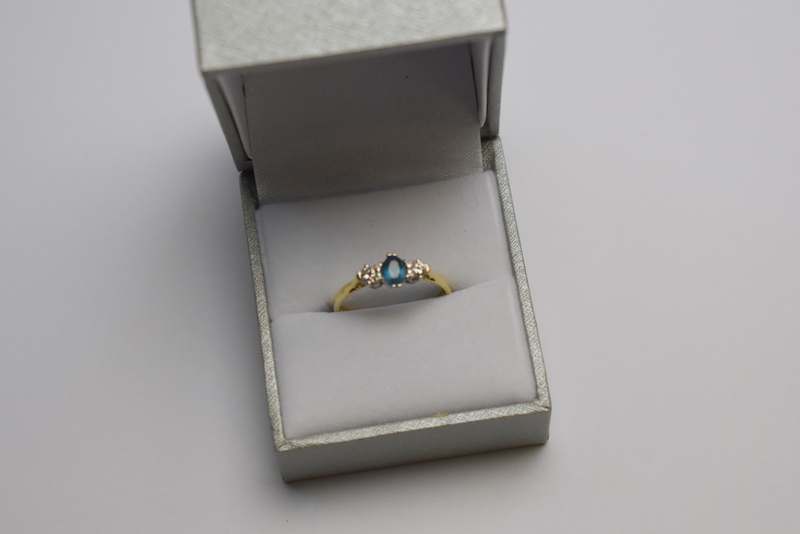 An oval blue topaz and brilliant cut dia - Image 2 of 2