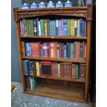 A Victorian oak Gothic style open bookcase, the upper part of a two-section piece, 122 x 86 x 156 cm