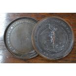 A Lord Nelson memorial box and cover of circular form; decorated on the obverse with Nelson, looking