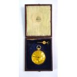 A William IV early Victorian cased 18ct open-faced pocket watch with fusee lever movement no.1610 by