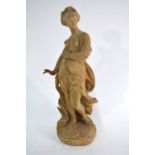 A 19th century terracotta figure of a classical female with spilling water-carrier - possible Ruth
